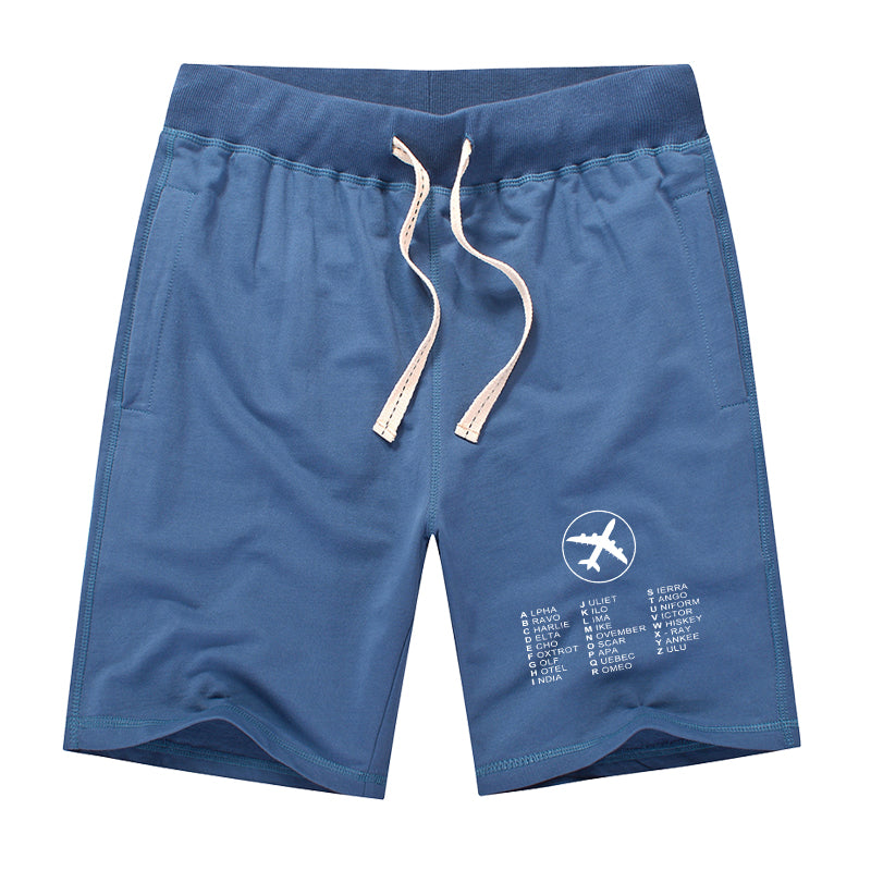 Aviation Alphabet 2 Designed Cotton Shorts