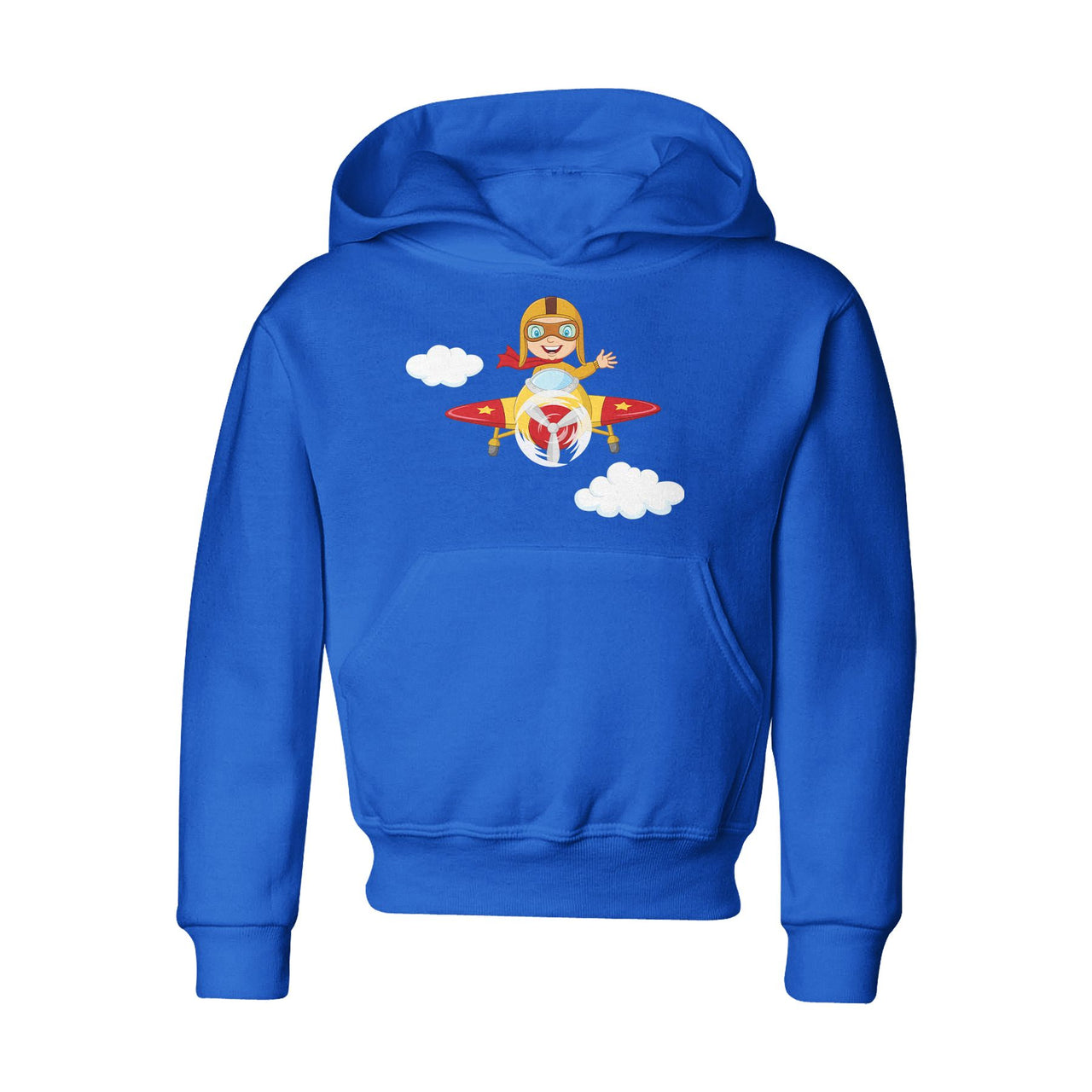 Cartoon Little Boy Operating Plane (Edition 2) Designed "CHILDREN" Hoodies