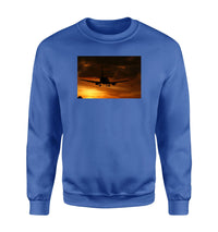 Thumbnail for Beautiful Aircraft Landing at Sunset Designed Sweatshirts
