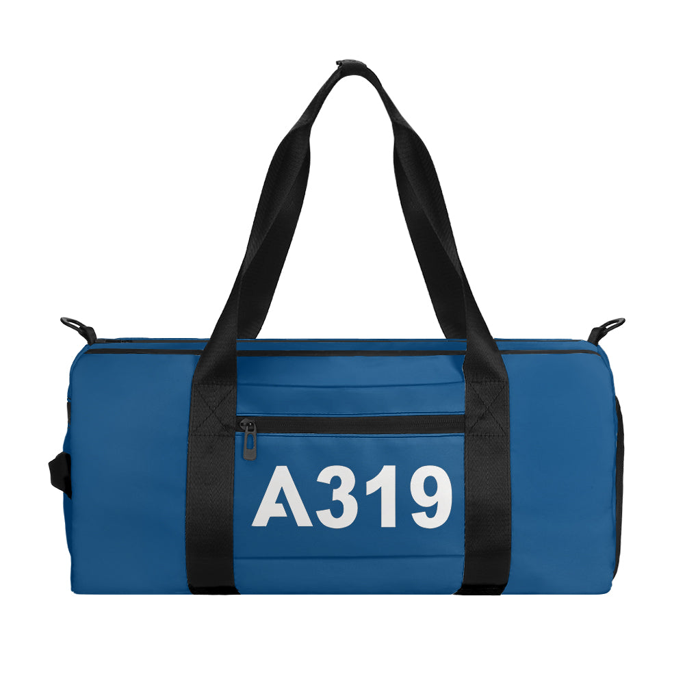 A319 Flat Text Designed Sports Bag