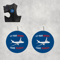 Thumbnail for Let Your Dreams Take Flight Designed Wooden Drop Earrings