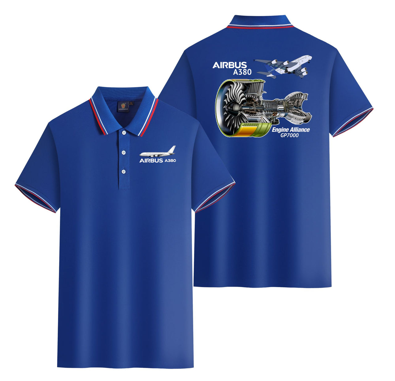 Airbus A380 & GP7000 Engine Designed Stylish Polo T-Shirts (Double-Side)
