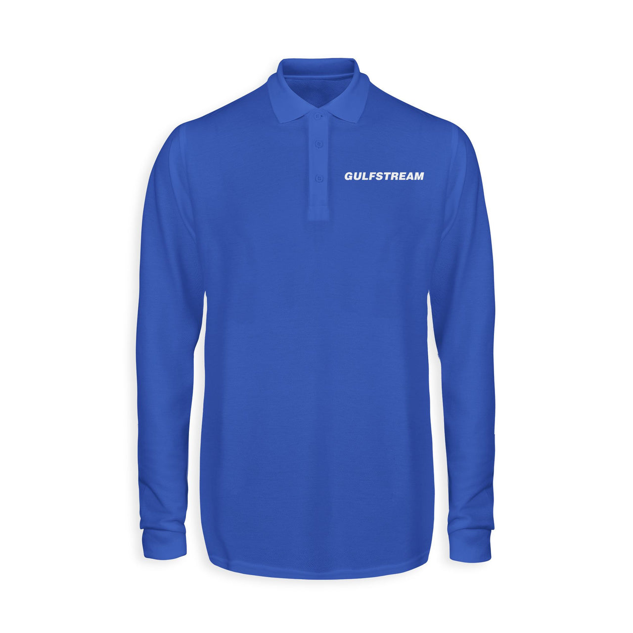 Gulfstream & Text Designed Long Sleeve Polo T-Shirts