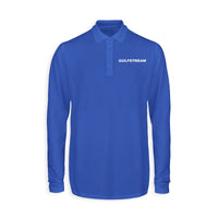 Thumbnail for Gulfstream & Text Designed Long Sleeve Polo T-Shirts
