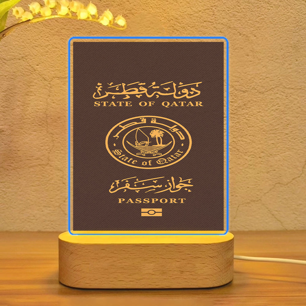 Qatar Passport Designed Night Lamp