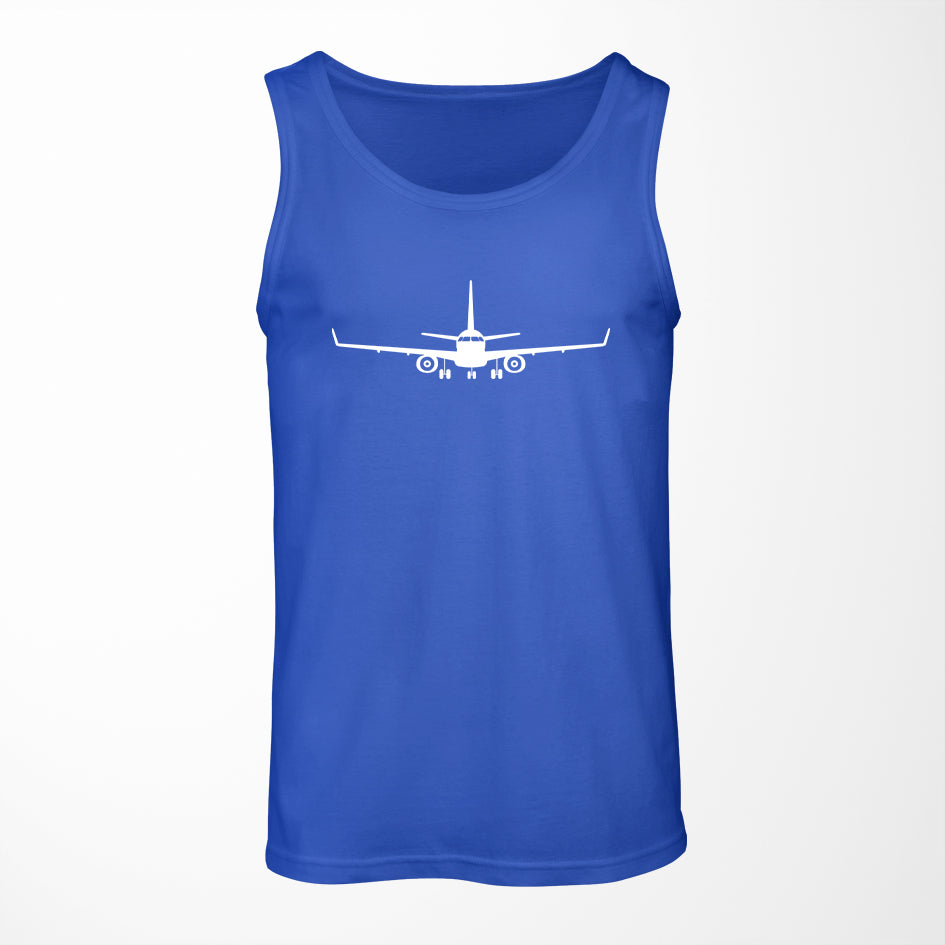 Embraer E-190 Silhouette Plane Designed Tank Tops