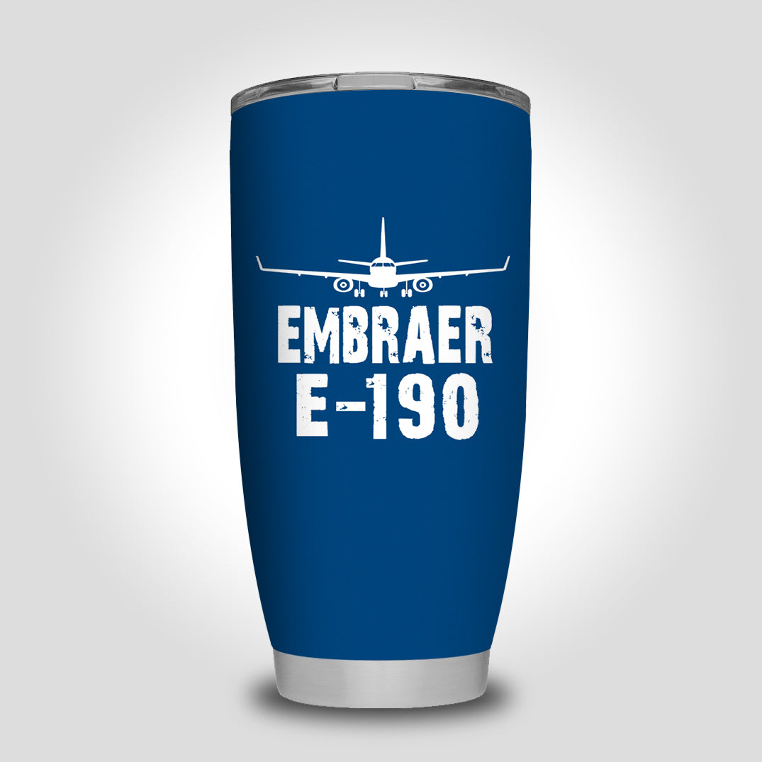 Embraer E-190 & Plane Designed Tumbler Travel Mugs