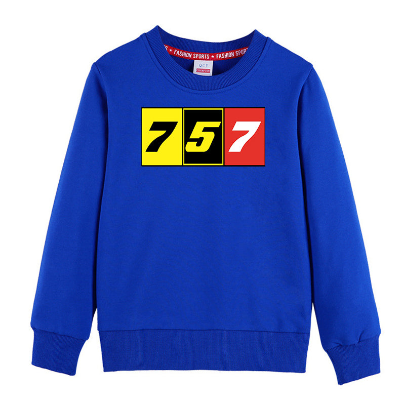 Flat Colourful 757 Designed "CHILDREN" Sweatshirts