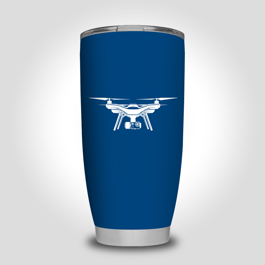 Drone Silhouette Designed Tumbler Travel Mugs