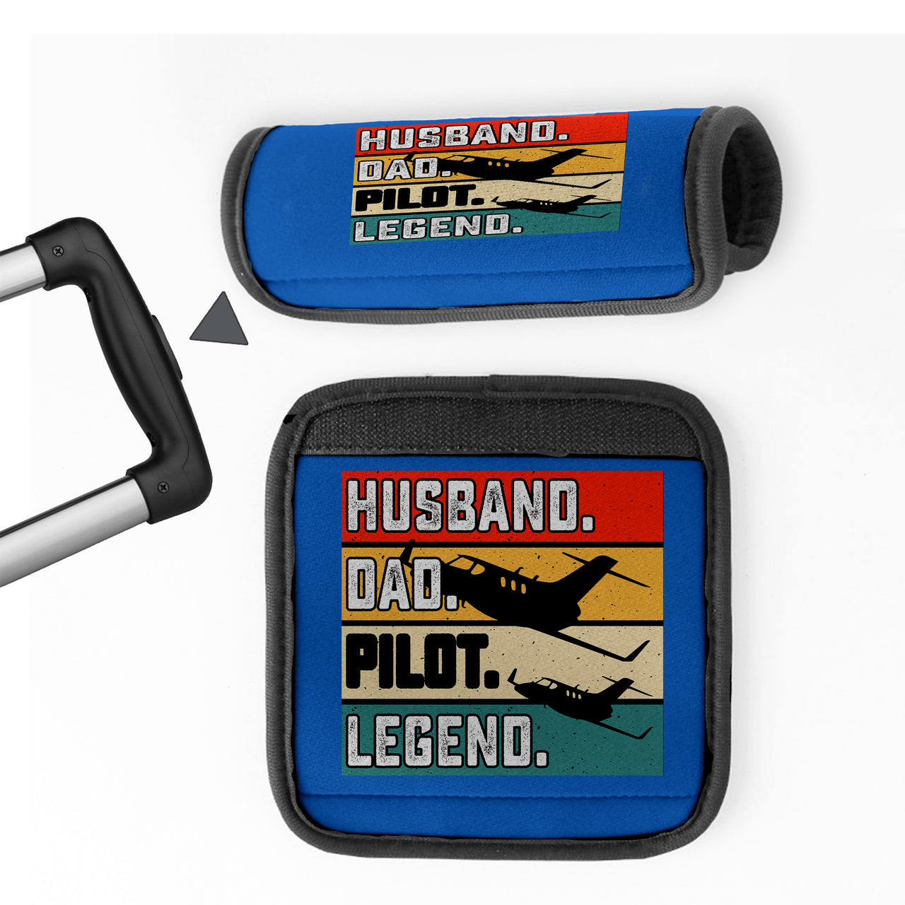 Husband & Dad & Pilot & Legend Designed Neoprene Luggage Handle Covers