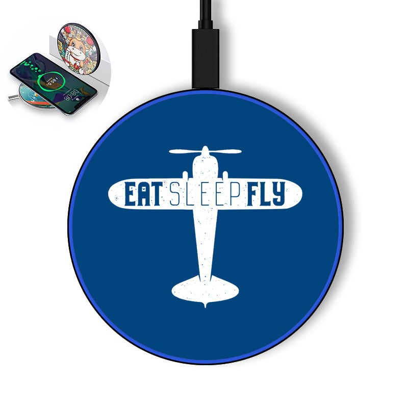 Eat Sleep Fly & Propeller Designed Wireless Chargers