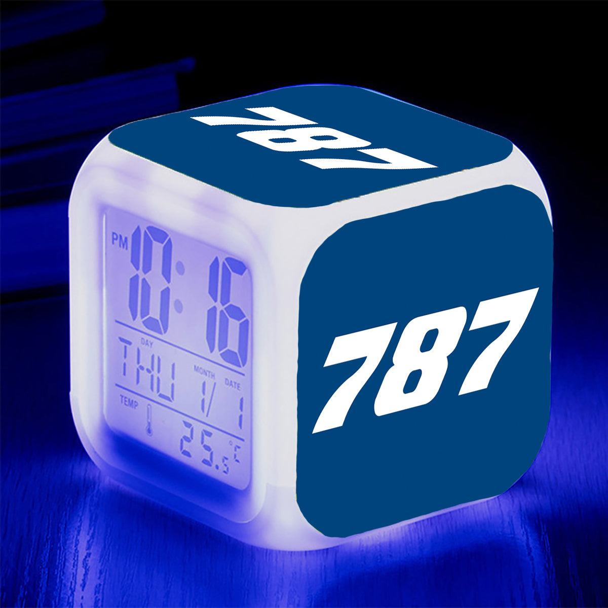 787 Flat Text Designed "7 Colour" Digital Alarm Clock