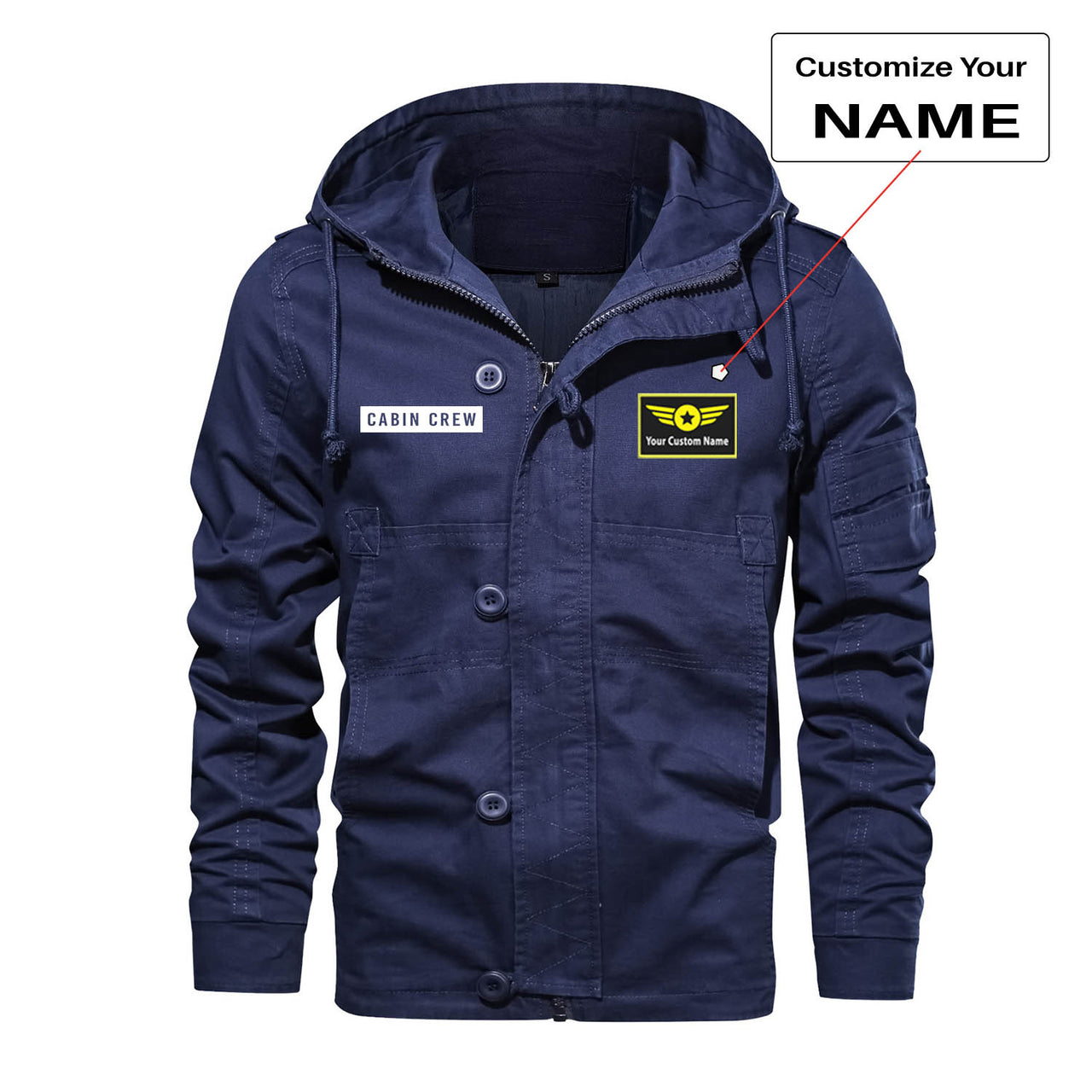 Cabin Crew Text Designed Cotton Jackets
