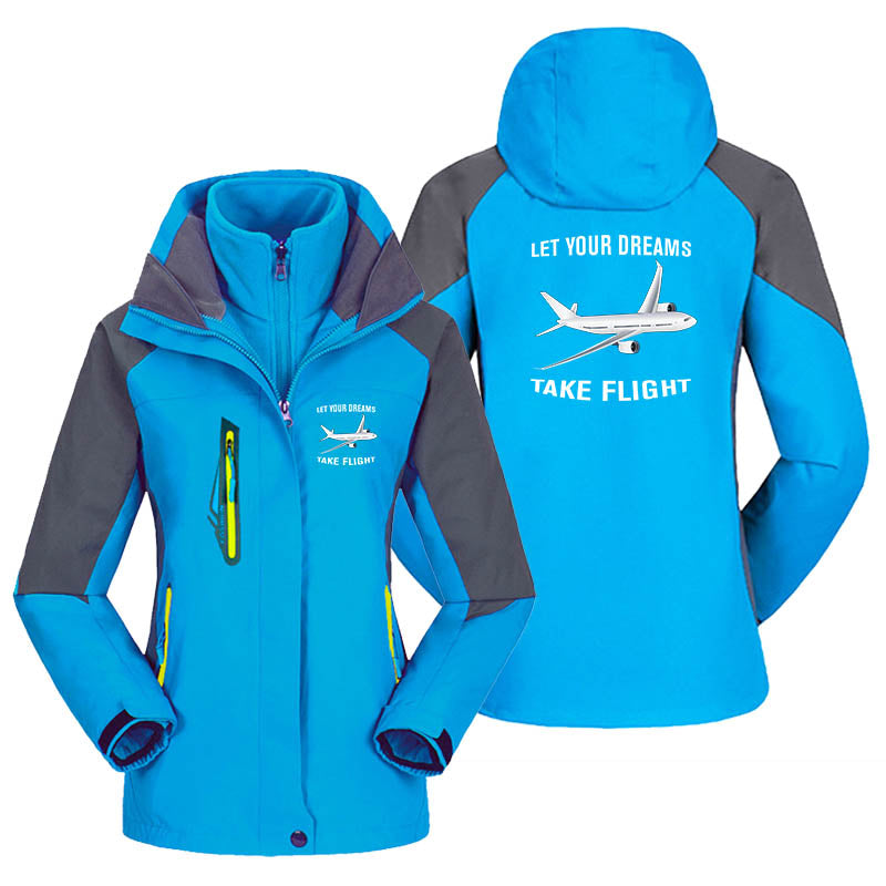 Let Your Dreams Take Flight Designed Thick "WOMEN" Skiing Jackets