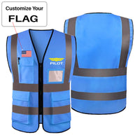 Thumbnail for Custom Flag & Pilot Badge Designed Reflective Vests