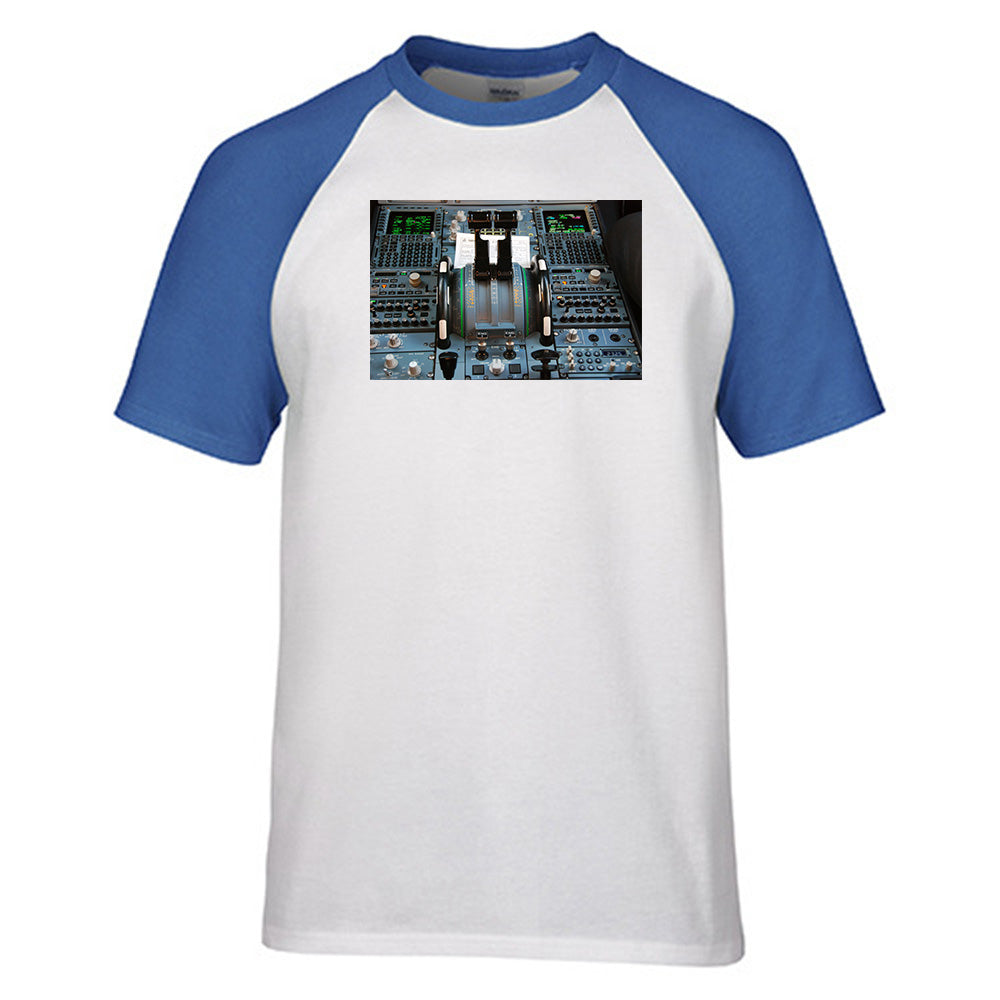 Airbus A320 Cockpit Designed Raglan T-Shirts