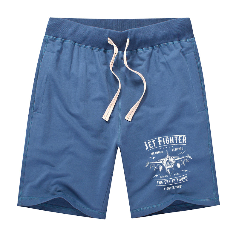 Jet Fighter - The Sky is Yours Designed Cotton Shorts