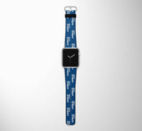 Thumbnail for Airbus A350 & Text Designed Leather Apple Watch Straps