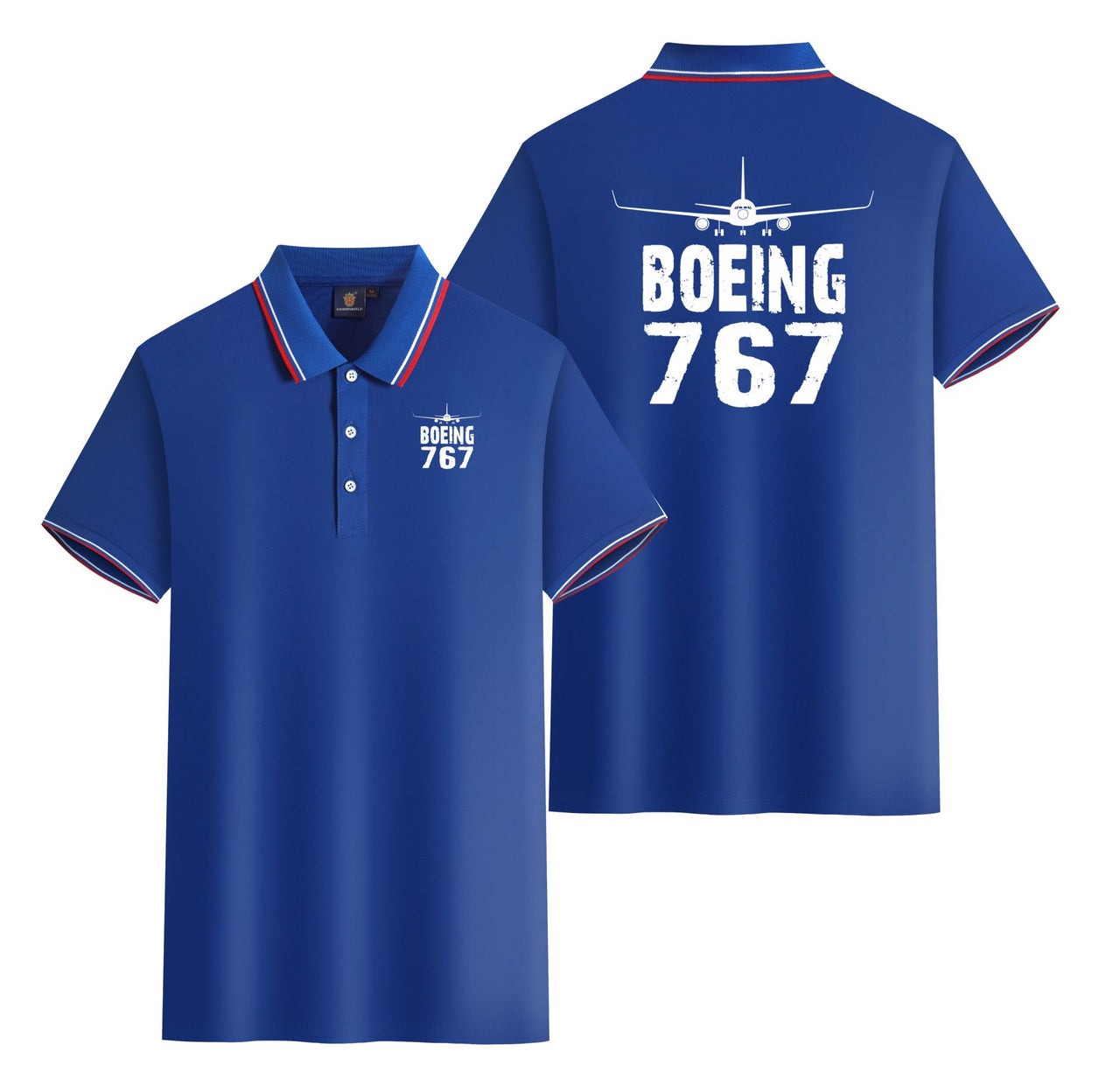 Boeing 767 & Plane Designed Stylish Polo T-Shirts (Double-Side)