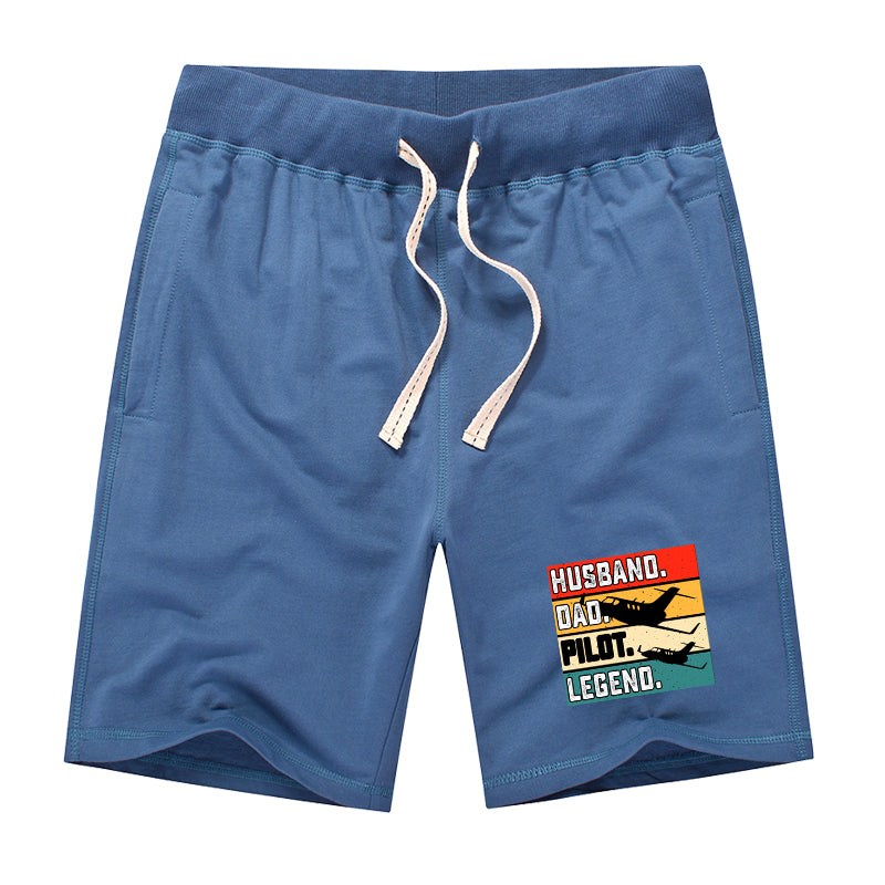 Husband & Dad & Pilot & Legend Designed Cotton Shorts