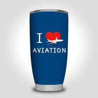 Thumbnail for I Love Aviation Designed Tumbler Travel Mugs