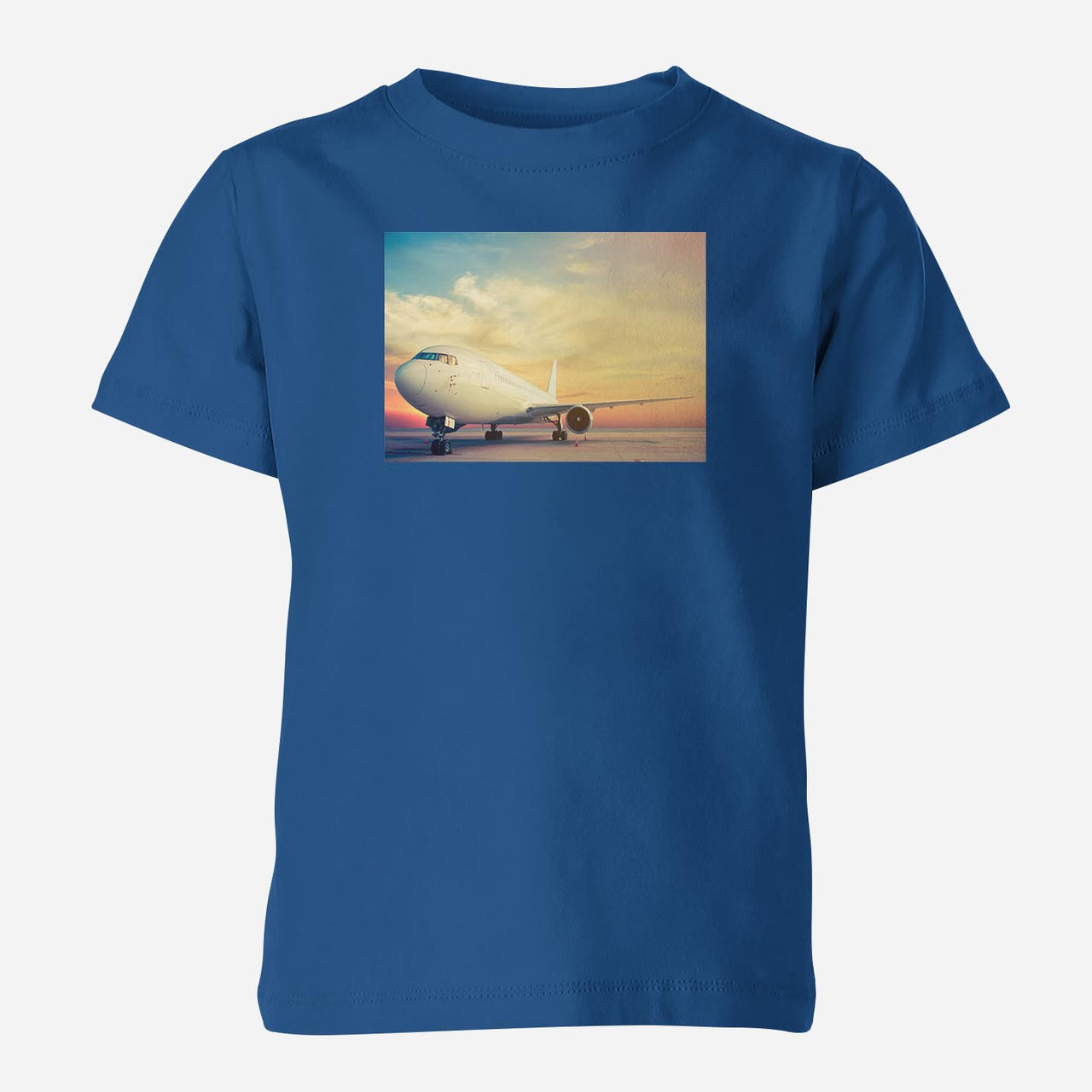 Parked Aircraft During Sunset Designed Children T-Shirts
