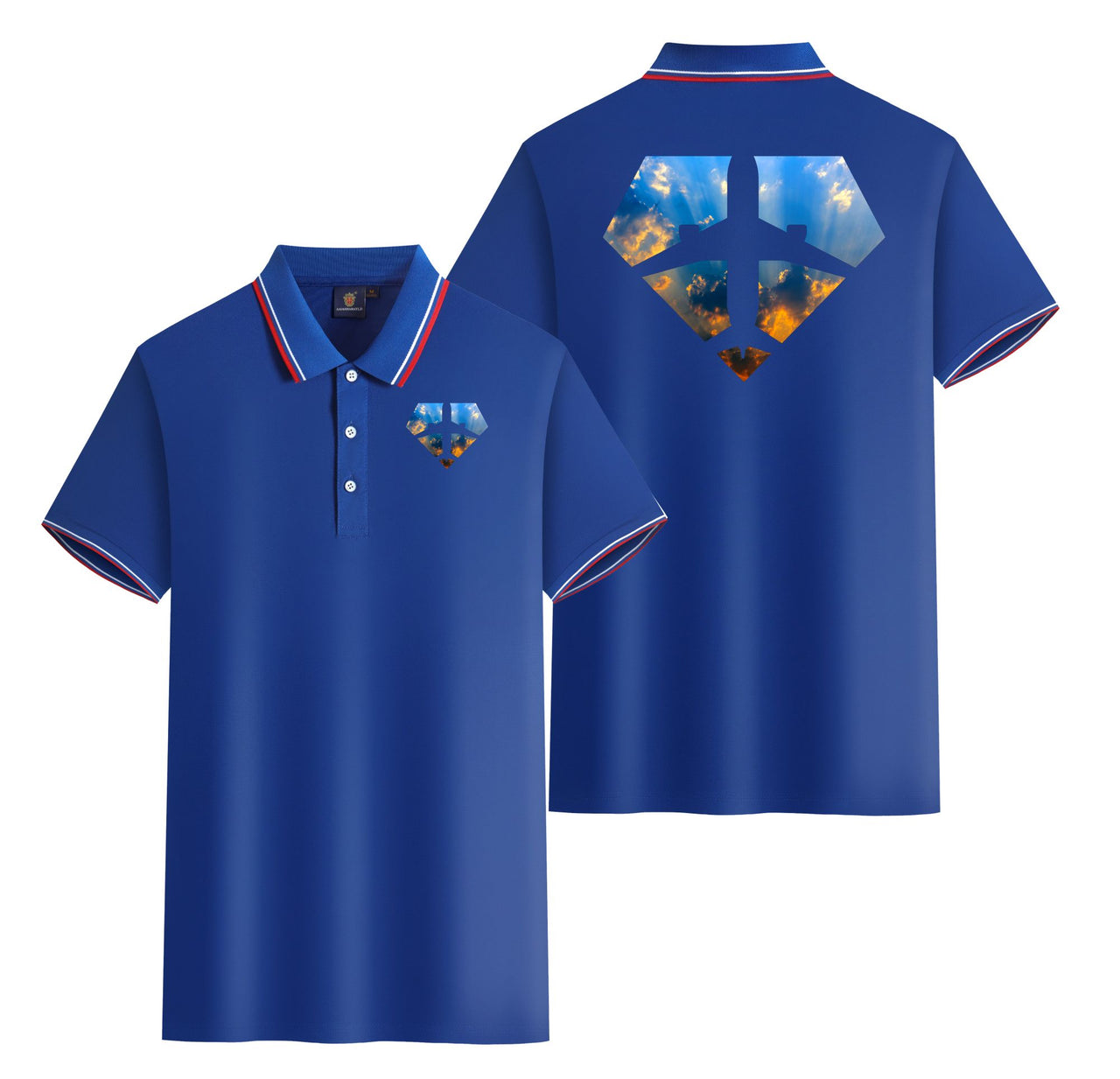 Supermen of The Skies (Sunrise) Designed Stylish Polo T-Shirts (Double-Side)