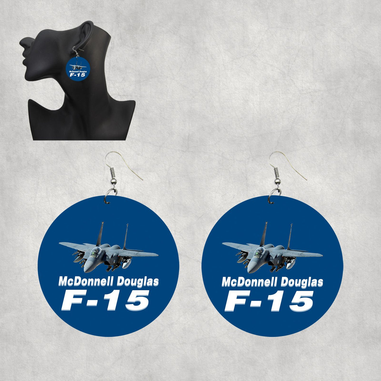 The McDonnell Douglas F15 Designed Wooden Drop Earrings