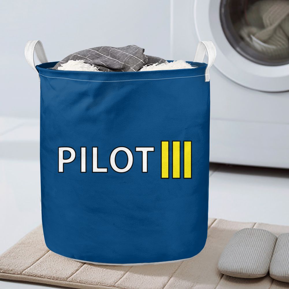 Pilot & Stripes (3 Lines) Designed Laundry Baskets