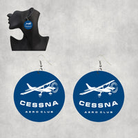 Thumbnail for Cessna Aeroclub Designed Wooden Drop Earrings