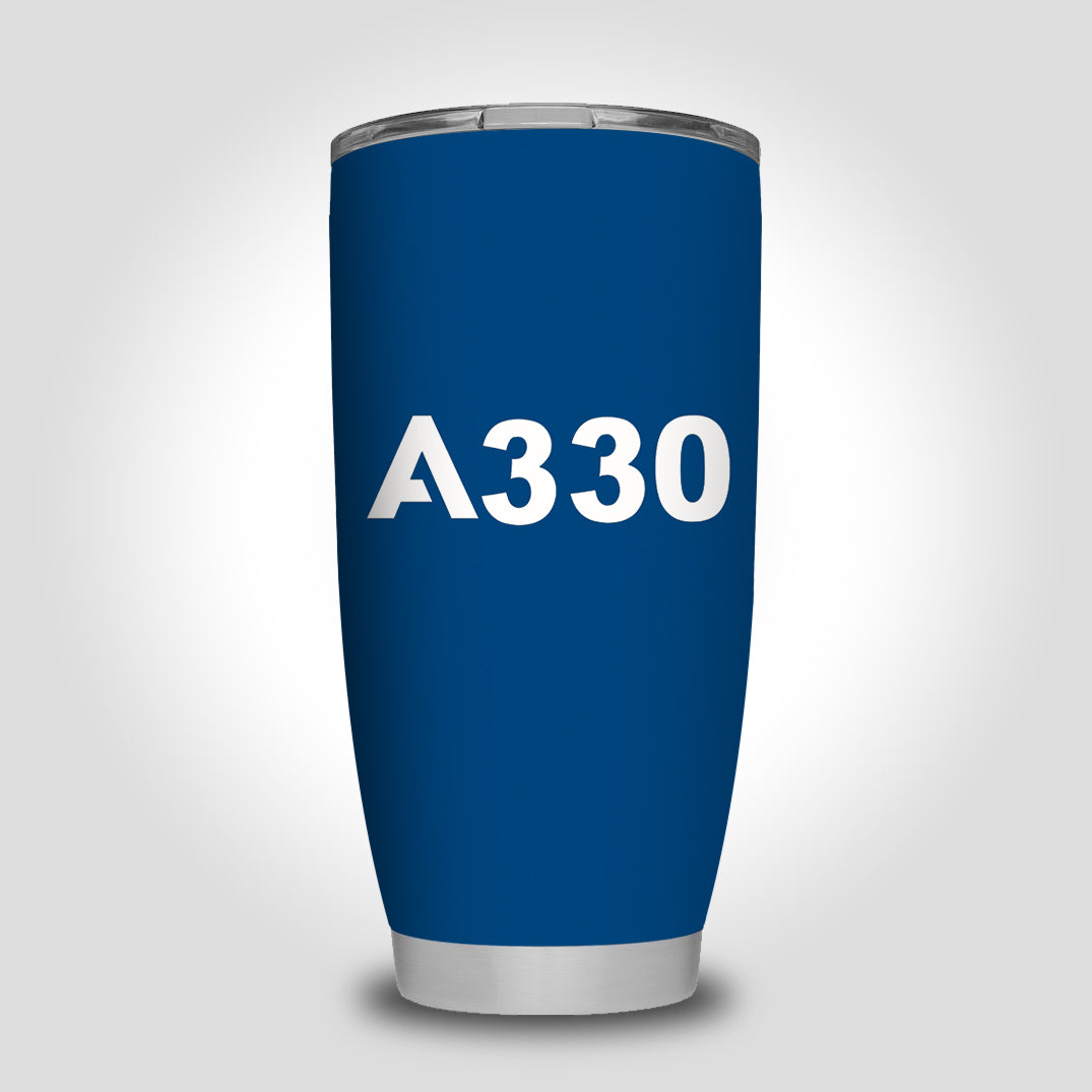 A330 Flat Text Designed Tumbler Travel Mugs