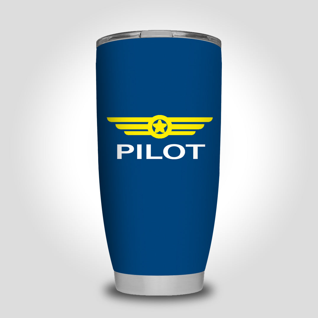 Pilot & Badge Designed Tumbler Travel Mugs
