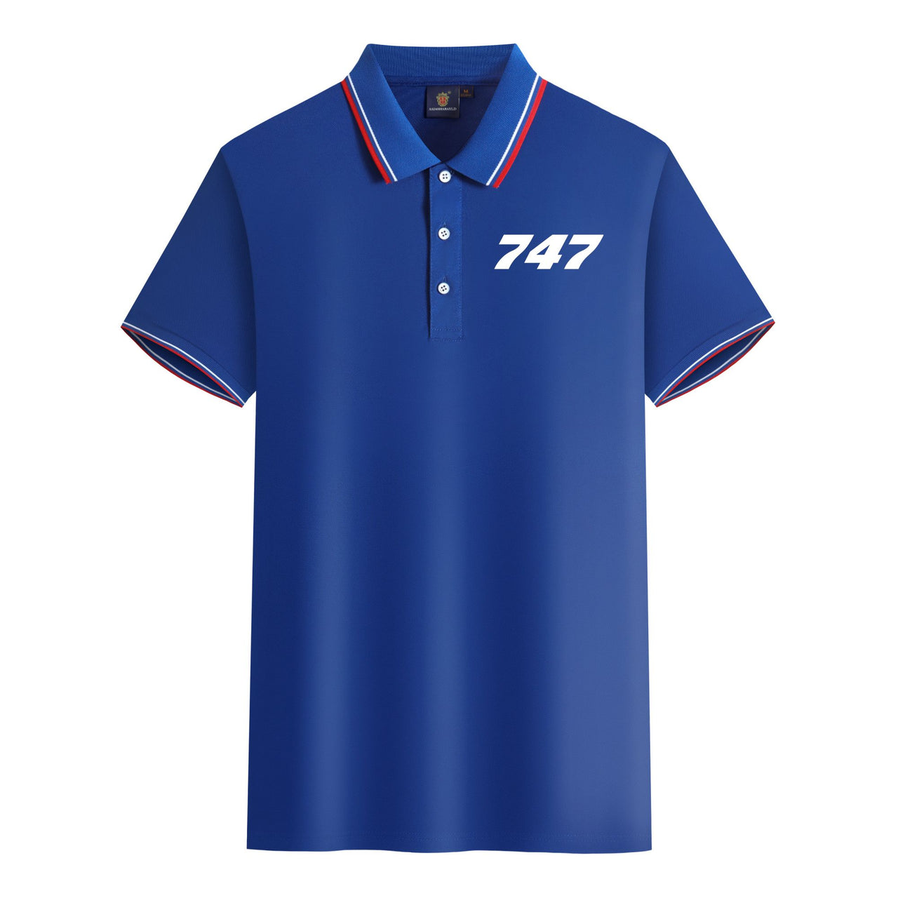 747 Flat Text Designed Stylish Polo T-Shirts