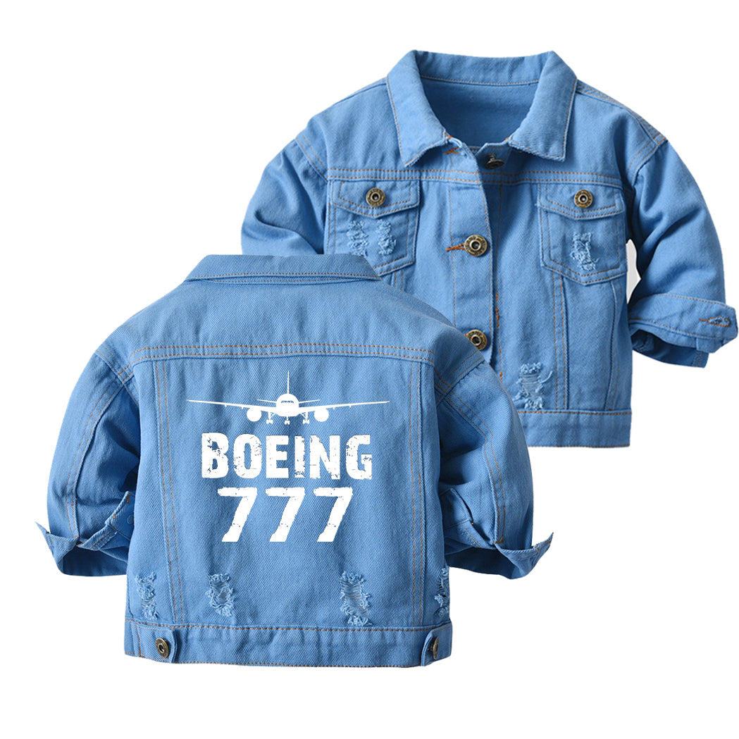 Boeing 777 & Plane Designed Children Denim Jackets
