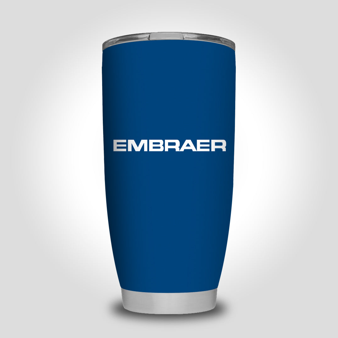 Embraer & Text Designed Tumbler Travel Mugs