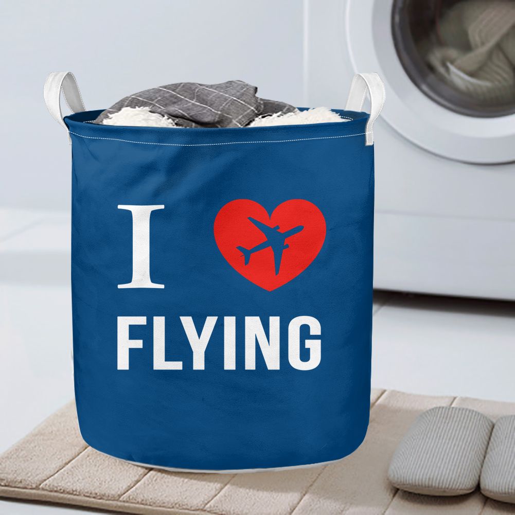 I Love Flying Designed Laundry Baskets