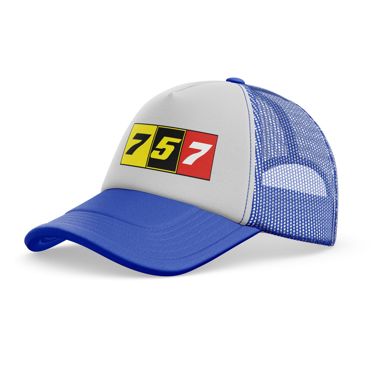 Flat Colourful 757 Designed Trucker Caps & Hats