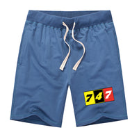 Thumbnail for Flat Colourful 747 Designed Cotton Shorts