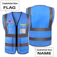 Thumbnail for Custom Flag & Name with Badge 2 Designed Reflective Vests