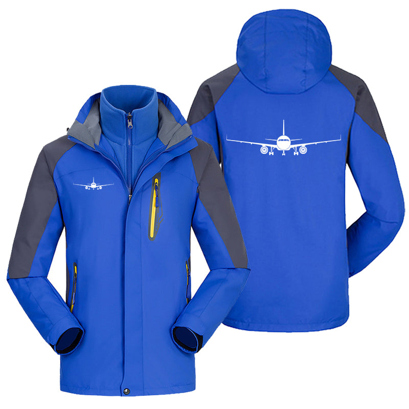 Airbus A320 Silhouette Designed Thick Skiing Jackets