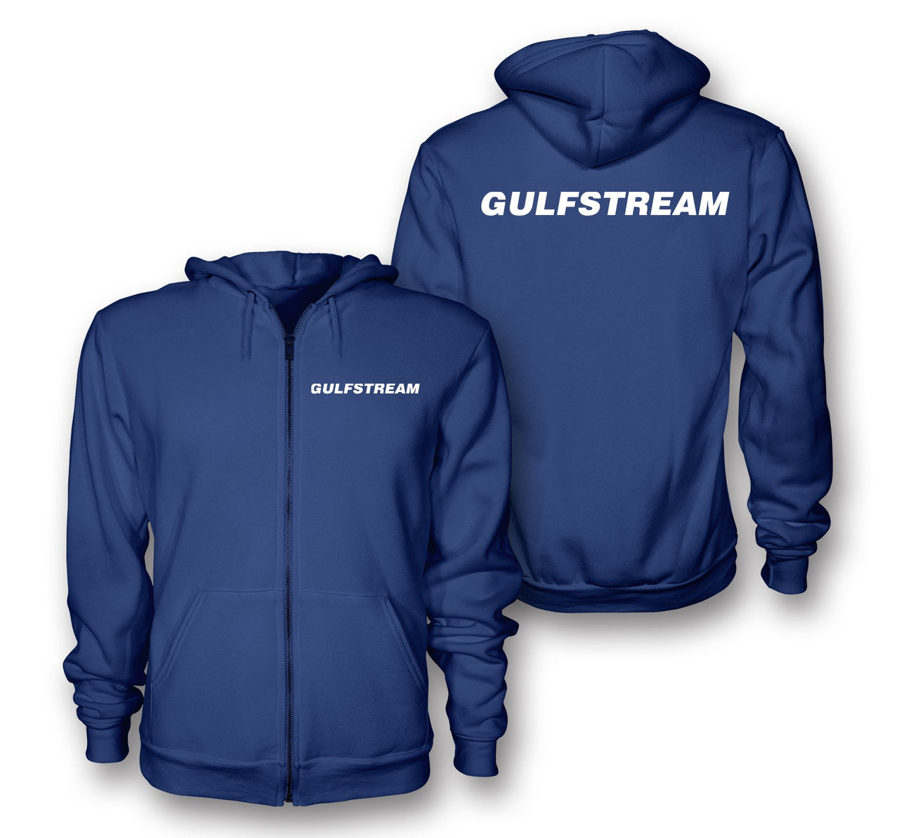 Gulfstream & Text Designed Zipped Hoodies