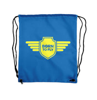 Thumbnail for Born To Fly & Badge Designed Drawstring Bags