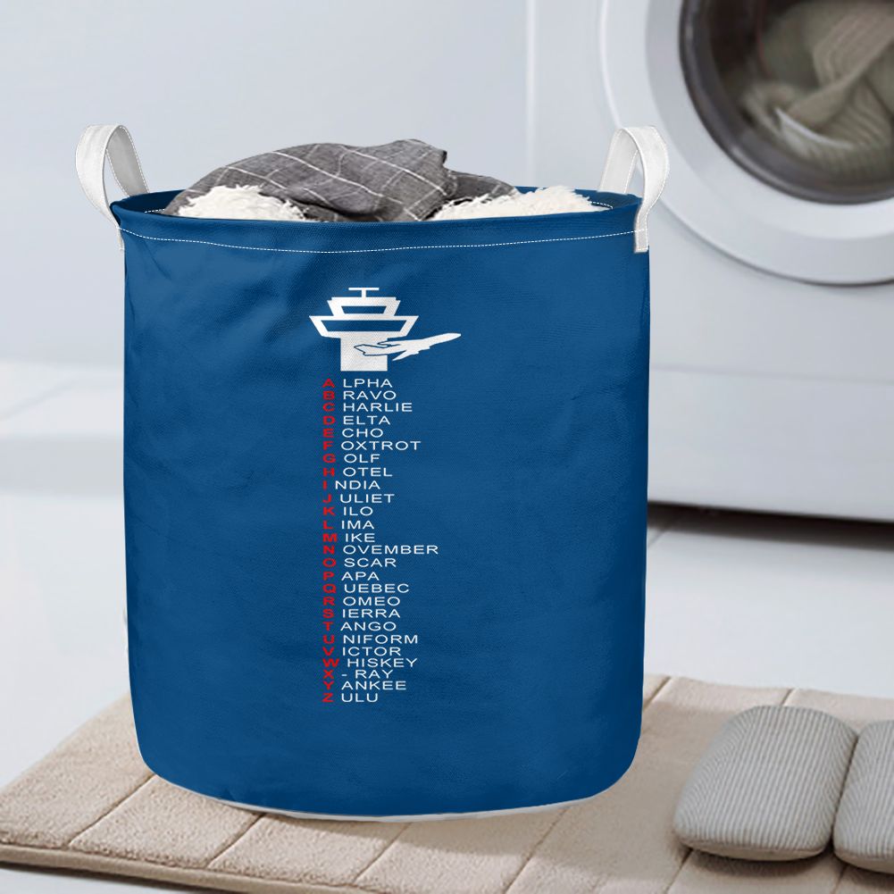 Aviation Alphabet Designed Laundry Baskets