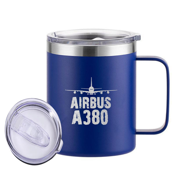 Airbus A380 & Plane Designed Stainless Steel Laser Engraved Mugs