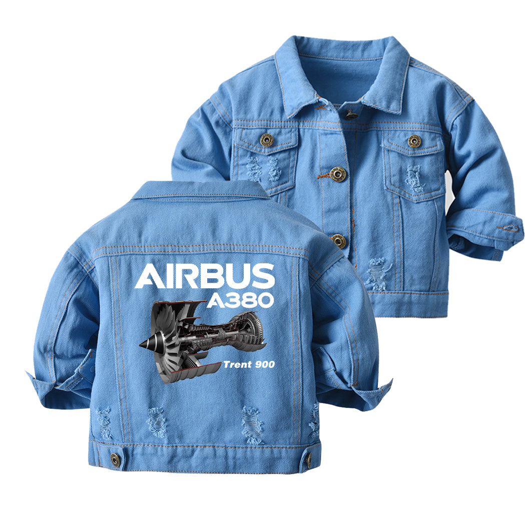 Airbus A380 & Trent 900 Engine Designed Children Denim Jackets