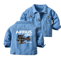 Thumbnail for Airbus A380 & Trent 900 Engine Designed Children Denim Jackets