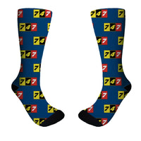 Thumbnail for Flat Colourful 747 Designed Socks
