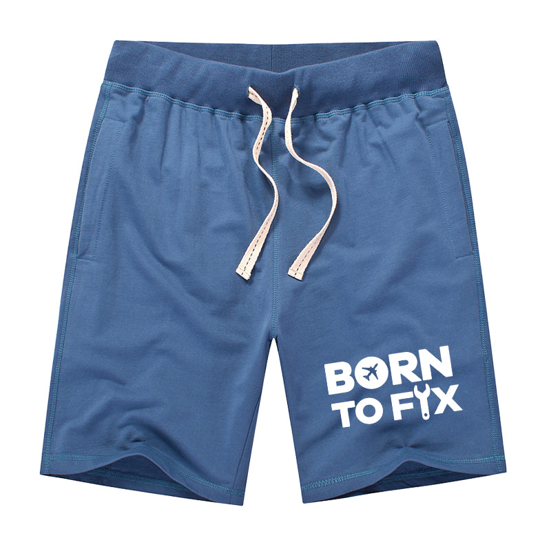 Born To Fix Airplanes Designed Cotton Shorts