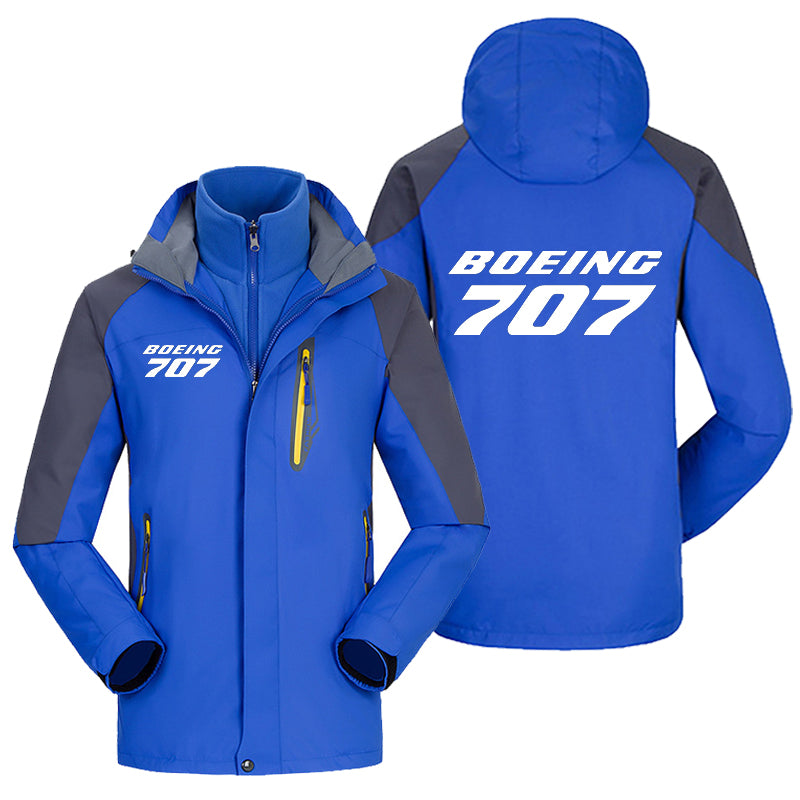 Boeing 707 & Text Designed Thick Skiing Jackets