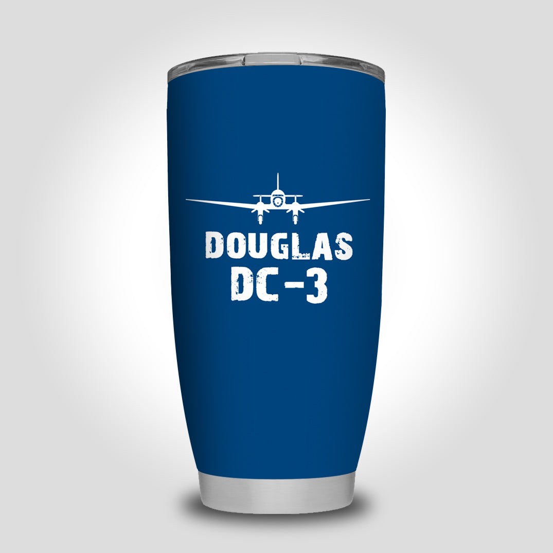 Douglas DC-3 & Plane Designed Tumbler Travel Mugs